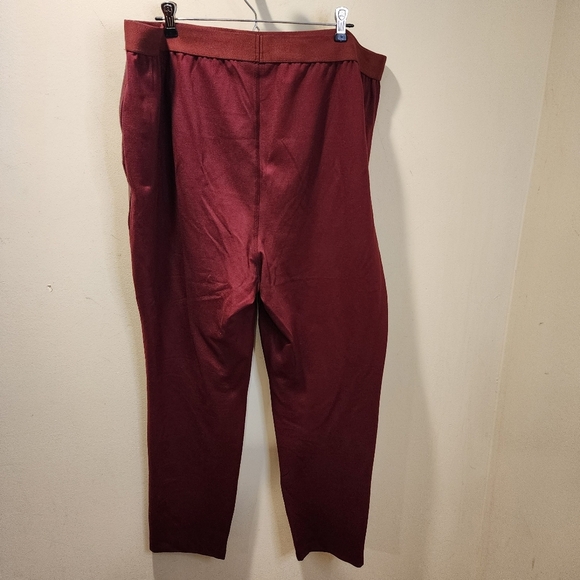 ROAMAN'S Women's Burgundy Faux Leather Elastic Waisted Pants plus size 22/24 - Picture 8 of 9